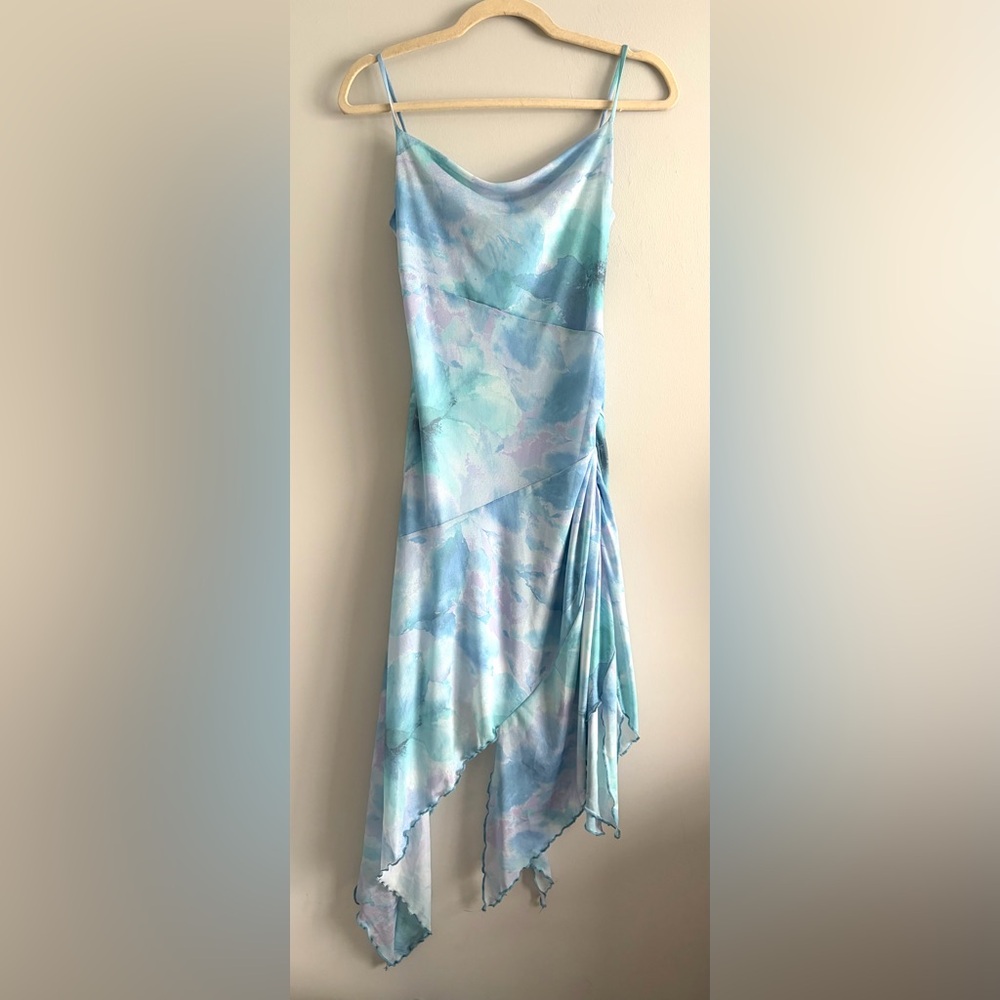 CAUTION TO THE WIND Draped Hankerchief Dress